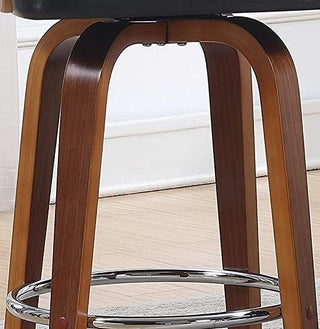 Sunvega Medieval Retro Golden 27-Inch Swivel Barstool with Black Leather Seat