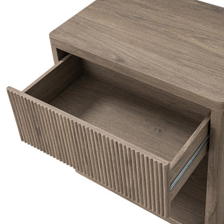 Sunvega Large Modern Nightstand with Drawer and Open Compartment for Bedroom