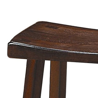 Sunvega 18 Inch Counter Height Stool Set Of 2 with Curved Saddle Seat and Foot Rails