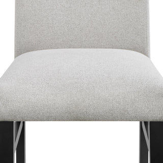 Sunvega Light Gray Upholstered Bench with Tufted Seat and Dark Finish Legs