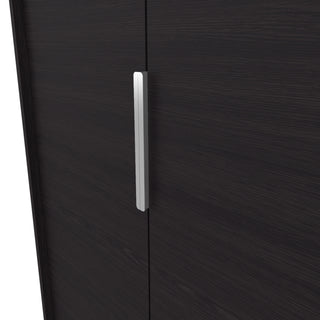 Sunvega Spacious 2 Door 2 Shelf Black Wengue Armoire for Bedroom