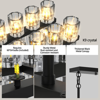 Sunvega Luxury Double Crystal Ring LED Chandelier Lighting for Modern Dining Room