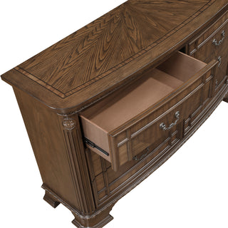 Sunvega Dark Brown Finish Traditional Nightstand with 2 Dovetail Drawers and Cedar Veneer