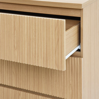 Sunvega 6 Drawer Storage Cabinet with Wavy Panel for Bedroom Hallway Entryway