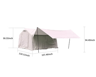 Sunvega Inflatable Camping Tent with Canopy Hand Pump Waterproof Windproof for 7-8 People