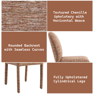 Sunvega Chenille Side Chairs with Padded Seat and Back Cushion Set of 2