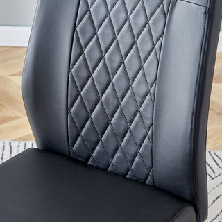 Sunvega Modern Gold Legged Upholstered Dining Chairs with PU Seat for Kitchen