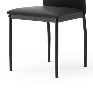 Sunvega Modern Contemporary Black Synthetic Leather Upholstered Side Chairs with Metal Legs