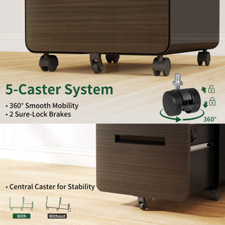 Sunvega 2 Drawer Mobile File Cabinet with Lock for Legal Letter A4 Size