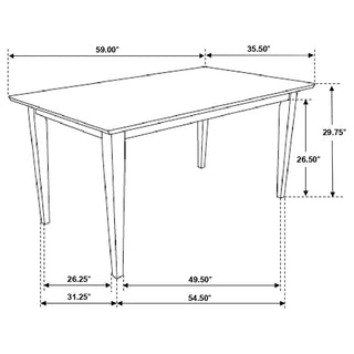 Sunvega 59-inch Cappuccino Rectangle Dining Table with Modern Clean Lines