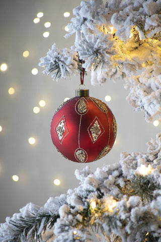 Sunvega Glass Glitter Painted Christmas Ball Ornaments Set of 12 for Holiday Decor