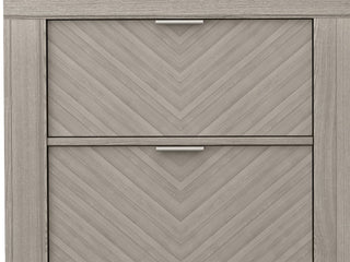 Sunvega Transitional Ash Veneer Nightstand with 2 Harringbone Look Storage Drawers