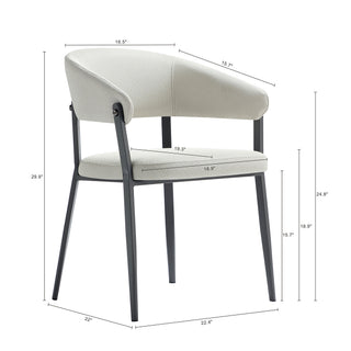 Sunvega Modern Upholstered Leatherette Dining Chair with Grey Metal Frame