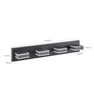 Sunvega Modern 7-Light LED Vanity Fixture with Square Acrylic Lampshades for Bathroom