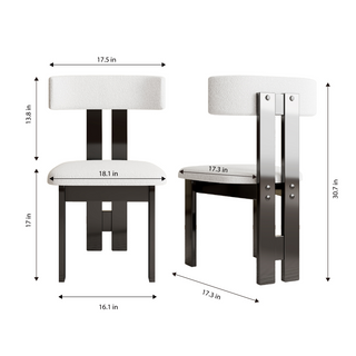 Sunvega Modern PU Leather Dining Chairs with Solid Wood Legs for Family Kitchen