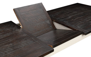 Sunvega Brown and White Gathering Dining Table with Leaf in Country Style