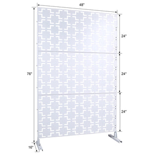 Sunvega Freestanding Metal Privacy Screen 76" H x 48" W for Deck Balcony Patio