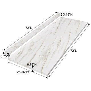 Sunvega Laminate Countertop with Marble Stripe Design for DIY Office Desk and Laundry Room