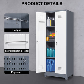 Sunvega Heavy Duty Steel Storage Cabinet With Locking Doors and Adjustable Shelves