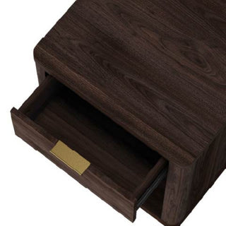 Sunvega Modern Charcoal Gray Nightstand with Drawer and Open Shelf for Bedroom
