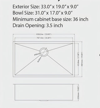 Sunvega 16 Gauge T304 Stainless Steel Undermount Kitchen Sink with Drain Assembly