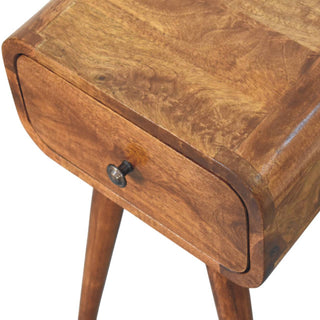 Sunvega Mini Chestnut Nightstand with Nordic Legs and Single Drawer