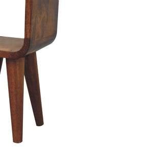 Sunvega Ultra Compact Solid Mango Wood Minimalist Chestnut Bedside Table