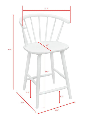 Sunvega Black Contemporary Spindle Back Counter Height Stool Chair Set