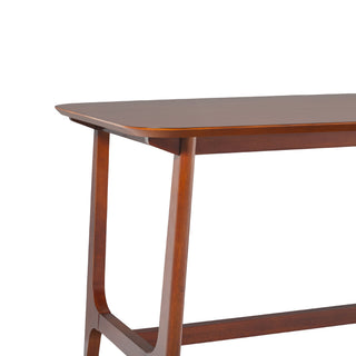Sunvega Mid-Century Modern Dining Table with Trestle Base and Walnut Veneer