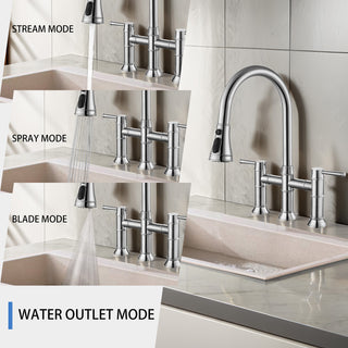 Sunvega High Arc Single Handle Stainless Steel Kitchen Faucet with Pull Down Sprayer