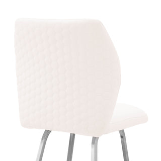 Sunvega White Faux Leather and Brushed Stainless Steel 26" Counter Stool