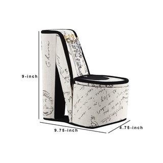 Sunvega High Heel Shoe Jewelry Box with 3 Hooks and Hidden Storage