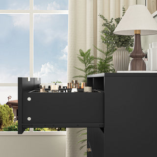 Sunvega Modern Wavy Pattern 6-Drawer Dresser with Ample Storage for Bedroom