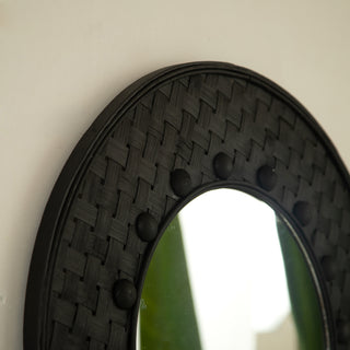 Sunvega Sunburst-Shaped PU Art Decorative Wall Mirror for Bathroom Bedroom