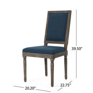 Sunvega Weathered Wood Traditional Dining Chairs with Modern Color Fabric