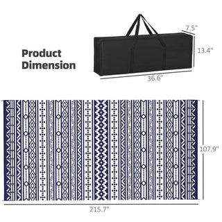 Sunvega Reversible Outdoor Rug with Protective Coating and Strap Stakes for Patio