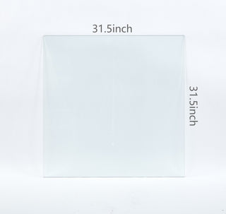 Sunvega 80CM Square Tempered Clear Glass Top with Smooth Easy Clean Surface