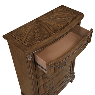 Sunvega Dark Brown Finish Traditional Nightstand with 2 Dovetail Drawers and Cedar Veneer