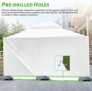 Sunvega Universal Winter Gazebo Cover with Sidewalls and Mesh Windows Waterproof