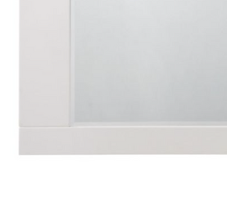 Sunvega White High Gloss Finish Mirror with Beveled Edge and Rubberwood Frame