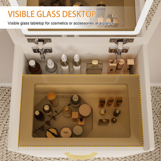 Sunvega 3 in 1 Vanity Desk with Flip Up Mirror and Spacious Storage Dressing Table