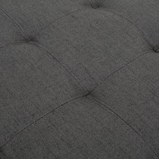 Sunvega Fabric Ottoman with Tufted Waffle Lid and Soft-Closing Hinges for Storage