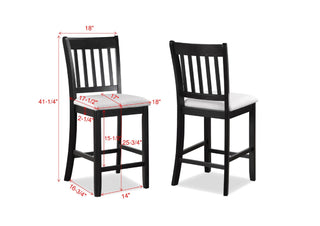 Sunvega Contemporary Counter Height Dining Table Set with Upholstered Chairs and Two-Tone Finish