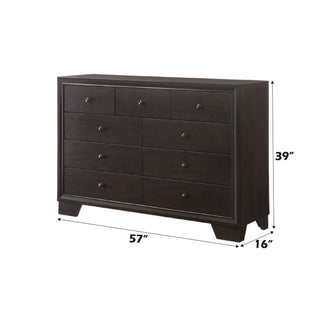 Sunvega Madison Espresso Finish Nightstand with 2 Large Storage Drawers and Wood Frame