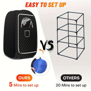 Sunvega Portable Home Steam Sauna Box Foldable with Remote Control and Chair