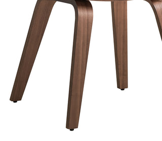 Sunvega Walnut Finish Side Chair with Sleek Minimalist Design and Curved Wooden Legs
