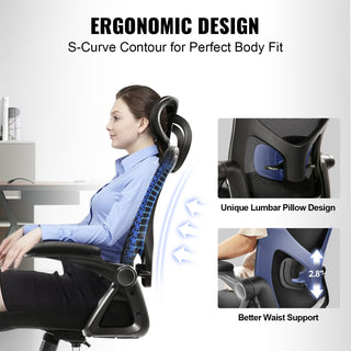 Sunvega Ergonomic Office Chair with Adjustable Lumbar Support and Headrest