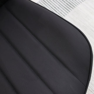 Sunvega Brown PU Leather Dining Chairs with Metal Legs and Wave Pattern Upholstery