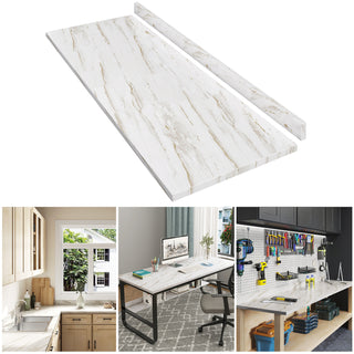 Sunvega Laminate Countertop with Marble Stripe Design for DIY Office Desk and Laundry Room