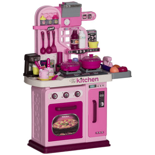 Sunvega Kids Kitchen Playset with Lights Sounds and 33 Accessories for Toddlers